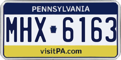 PA license plate MHX6163