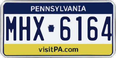 PA license plate MHX6164