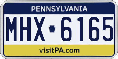 PA license plate MHX6165