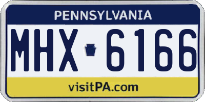 PA license plate MHX6166