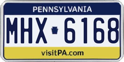 PA license plate MHX6168