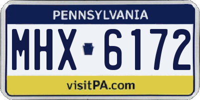 PA license plate MHX6172