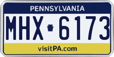 PA license plate MHX6173