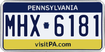 PA license plate MHX6181