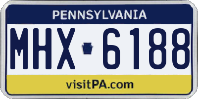 PA license plate MHX6188