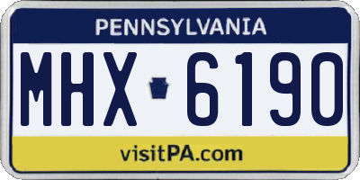 PA license plate MHX6190
