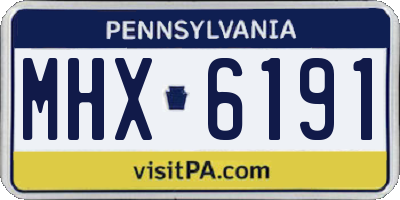 PA license plate MHX6191