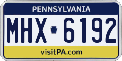 PA license plate MHX6192