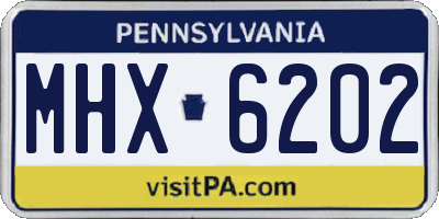 PA license plate MHX6202