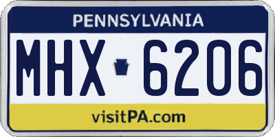 PA license plate MHX6206