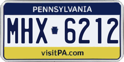 PA license plate MHX6212