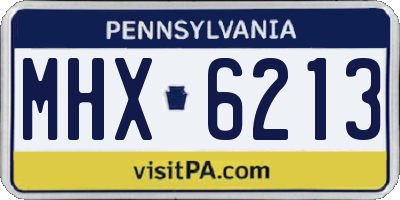 PA license plate MHX6213