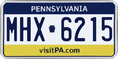 PA license plate MHX6215