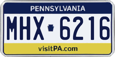 PA license plate MHX6216