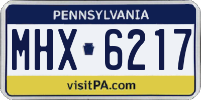 PA license plate MHX6217