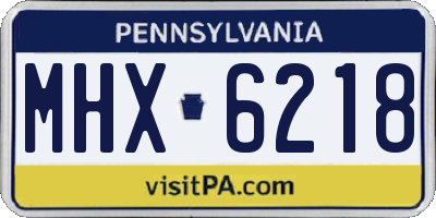 PA license plate MHX6218