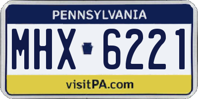 PA license plate MHX6221