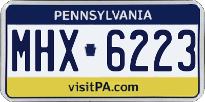 PA license plate MHX6223
