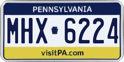PA license plate MHX6224