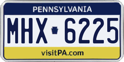 PA license plate MHX6225
