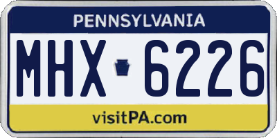 PA license plate MHX6226