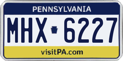 PA license plate MHX6227