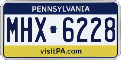 PA license plate MHX6228