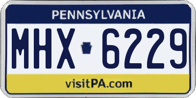 PA license plate MHX6229