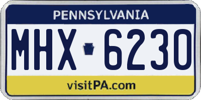 PA license plate MHX6230
