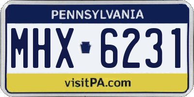 PA license plate MHX6231
