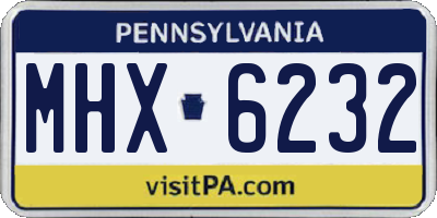 PA license plate MHX6232