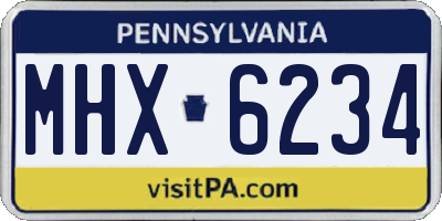 PA license plate MHX6234