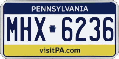 PA license plate MHX6236