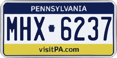 PA license plate MHX6237