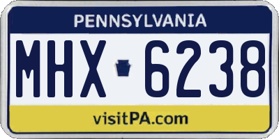 PA license plate MHX6238