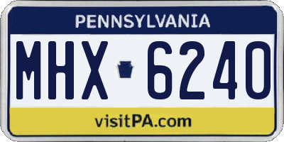 PA license plate MHX6240