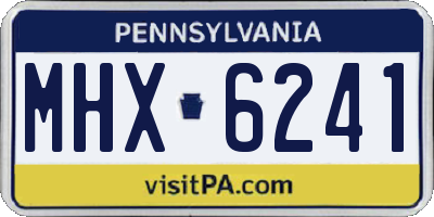 PA license plate MHX6241