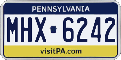PA license plate MHX6242