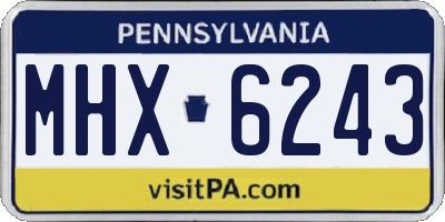 PA license plate MHX6243