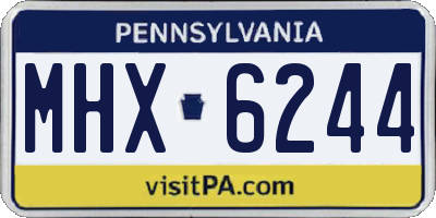 PA license plate MHX6244