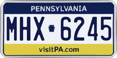 PA license plate MHX6245