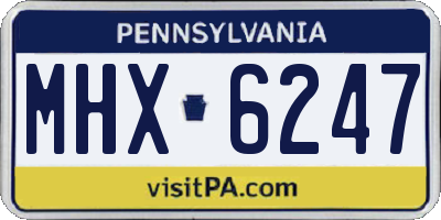 PA license plate MHX6247