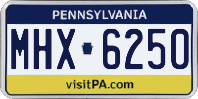 PA license plate MHX6250
