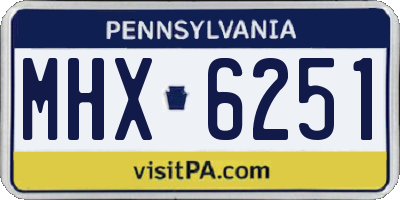 PA license plate MHX6251