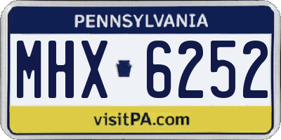 PA license plate MHX6252