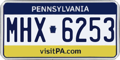 PA license plate MHX6253