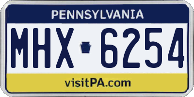 PA license plate MHX6254