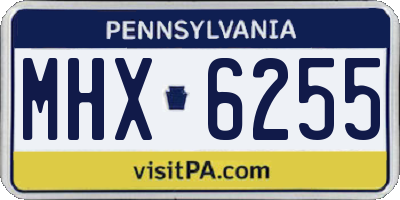 PA license plate MHX6255