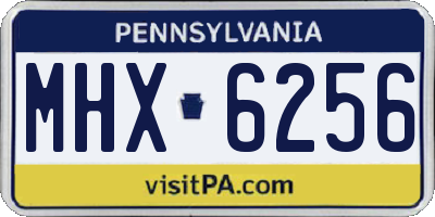 PA license plate MHX6256