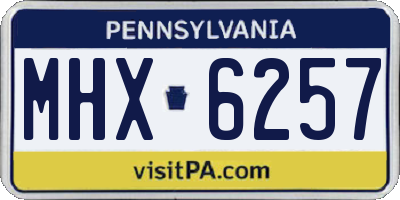 PA license plate MHX6257